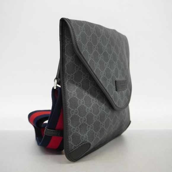 Gucci Supreme Hardware Dark Gray Black Silver GG Shoulder Bag - Picture 2 of 4